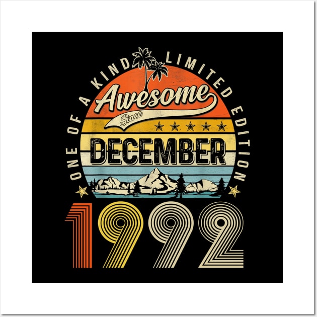 Awesome Since December 1992 Vintage 31st Birthday Wall Art by Mhoon 